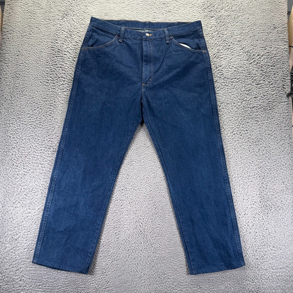 Wrangler Rustler Jeans Men's 38x29 Blue Cotton Denim Straight Travel Workwear